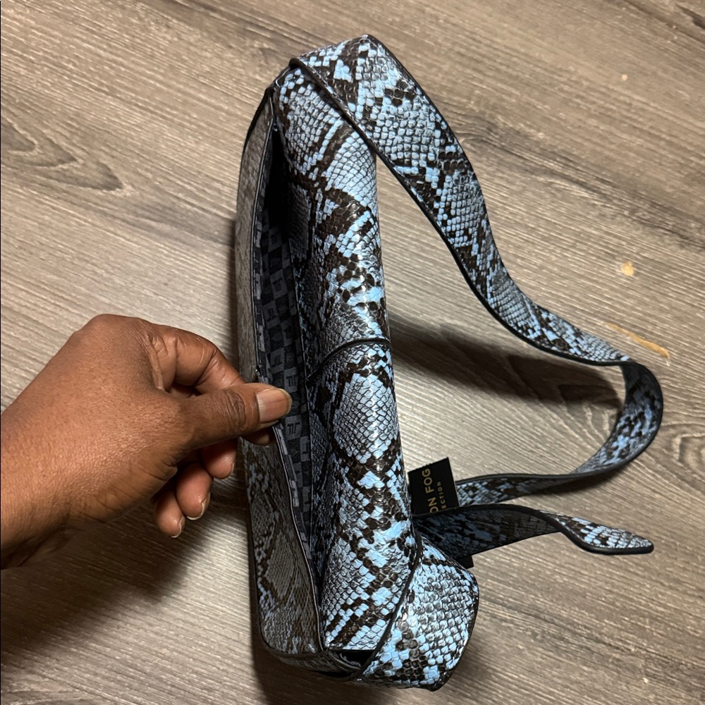 London Fog Blue and Black Snake-Print Crossbody - Picture 7 of 7